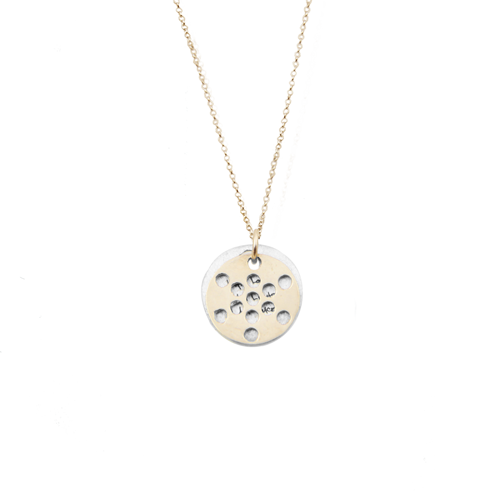 FRUIT OF LIFE NECKLACE 14K SET: I AM LOVE I AM LIGHT I AM PEACE BANGLE