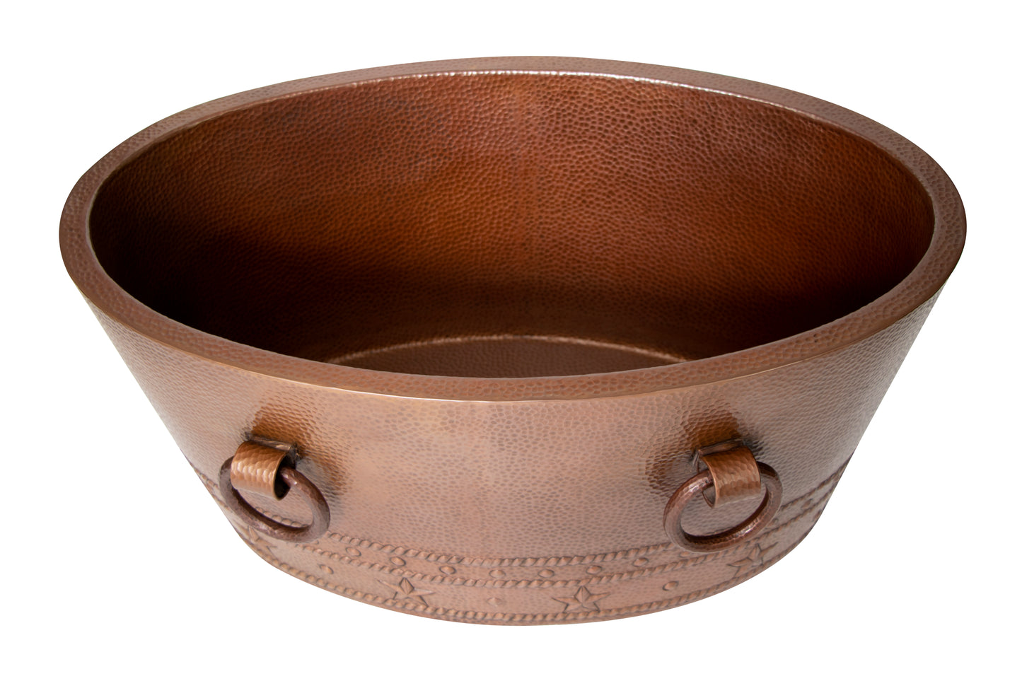 30" Oval Double Wall Hammered Copper Cooler