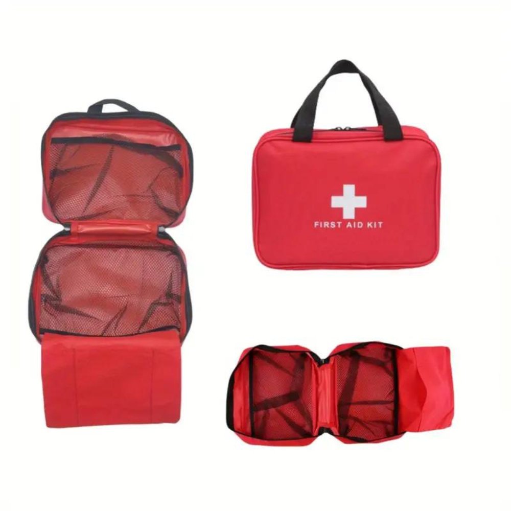 173pcs Large First Aid Kit: Portable Bag For Outdoor Hiking, Camping & More - Including Emergency Supplies