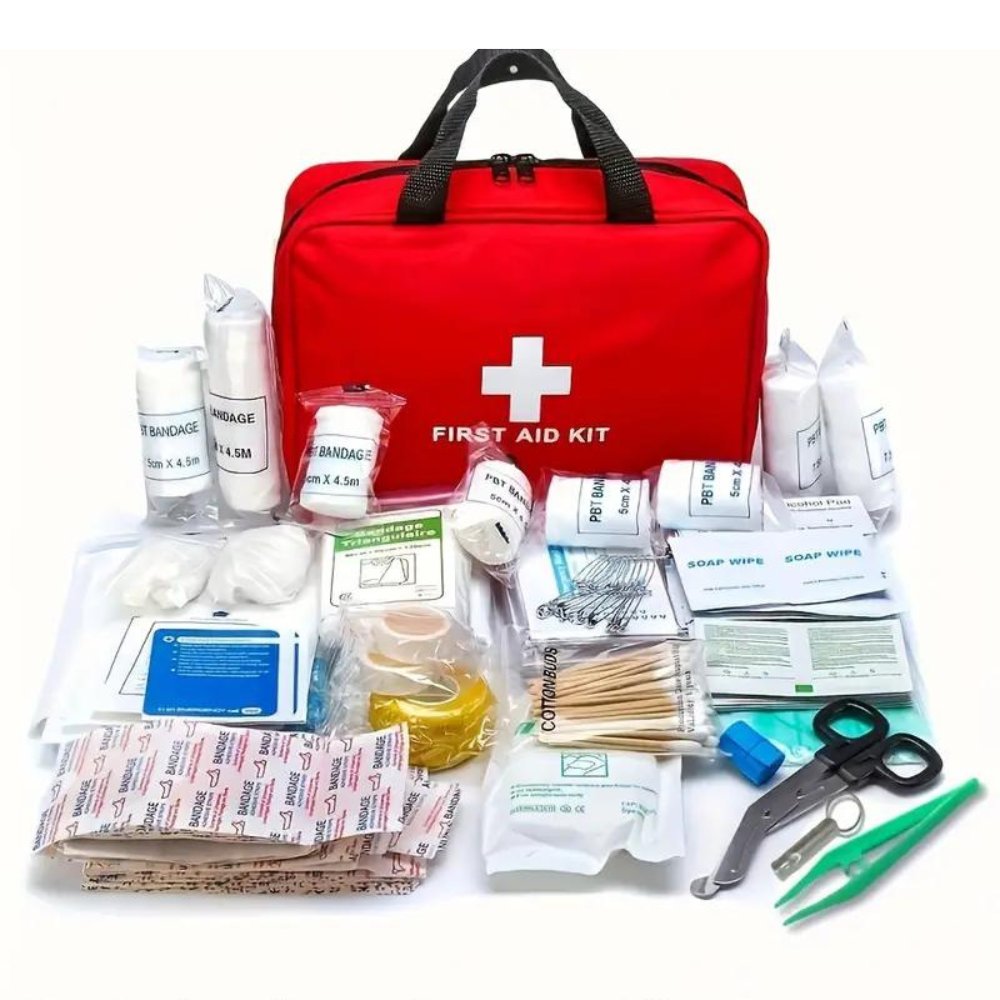 173pcs Large First Aid Kit: Portable Bag For Outdoor Hiking, Camping & More - Including Emergency Supplies