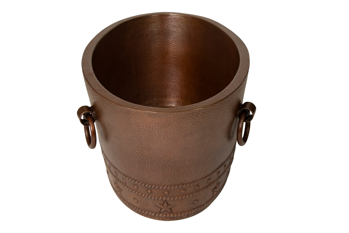 30" Oval Double Wall Hammered Copper Cooler